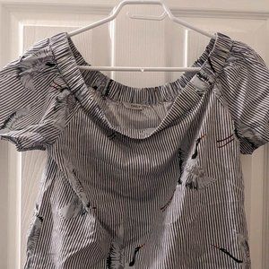 ONLY Striped Off The Shoulder Top